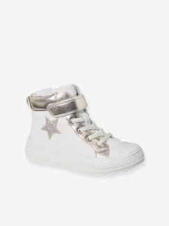 Hoge sneakers voor meisjes met rits en veters - vertbaudet enfant Schoenen-Meisje shoenen 23-38-Sneakers, gympen-Hoge sneakers voor meisjes met rits en veters