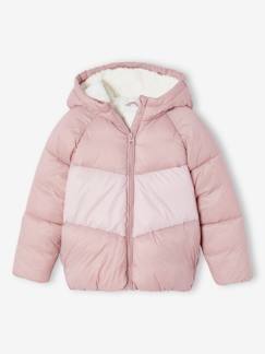 Donsjack met capuchon colorblock meisjes - vertbaudet enfant -Donsjack met capuchon colorblock meisjes