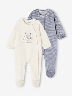 Set van 2 fluwelen pyjamapakjes - vertbaudet enfant Baby-Pyjama, surpyjama-Set van 2 fluwelen pyjamapakjes