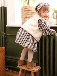 3-delige set baby ruitjesjurk + gilet + haarband - vertbaudet enfant Baby-3-delige set baby ruitjesjurk + gilet + haarband