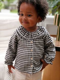 Babyblouse met kraagje en ruitmotief babymeisje - vertbaudet enfant Baby-Overhemd, blouse-Babyblouse met kraagje en ruitmotief babymeisje