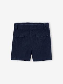 Fluwelen meisjesshort met zakken met festons - vertbaudet enfant Meisje-Short-Fluwelen meisjesshort met zakken met festons