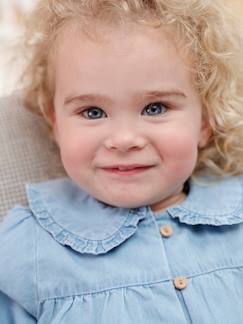 Babyblouse van lichte denim - vertbaudet enfant Baby-Overhemd, blouse-Babyblouse van lichte denim