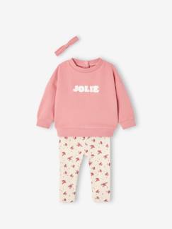 Personaliseerbare sweater + legging + haarband babymeisje - vertbaudet enfant Baby-Babyset-Personaliseerbare sweater + legging + haarband babymeisje