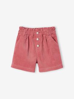 Fluwelen short met paperbag-vorm meisjes - vertbaudet enfant Meisje-Short-Fluwelen short met paperbag-vorm meisjes