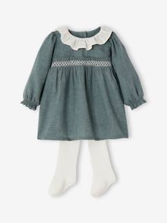Kerstset voor baby's met jurkje met kraag en maillot - vertbaudet enfant Baby-Babyset-Kerstset voor baby's met jurkje met kraag en maillot