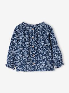 Bloemetjesblouse van katoengaas meisjesbaby - vertbaudet enfant Baby-Overhemd, blouse-Bloemetjesblouse van katoengaas meisjesbaby
