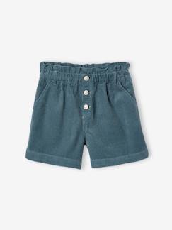 Fluwelen short met paperbag-vorm meisjes - vertbaudet enfant Meisje-Short-Fluwelen short met paperbag-vorm meisjes