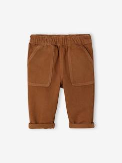 Wijde broek met elastische taille jongensbaby - vertbaudet enfant Baby-Broek, jean-Wijde broek met elastische taille jongensbaby