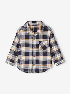 Flanellen geruit overhemd - vertbaudet enfant Baby-Overhemd, blouse-Flanellen geruit overhemd