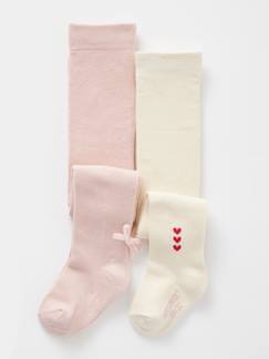 Set met 2 paar maillots met fantasie in tricot voor babymeisjes - vertbaudet enfant Baby-Sokken, kousen-Set met 2 paar maillots met fantasie in tricot voor babymeisjes