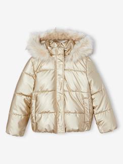 Donsjack met capuchon voor meisjes met fleece voering - vertbaudet enfant -Donsjack met capuchon voor meisjes met fleece voering
