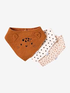 Set met 3 bandanaslabbetjes van badstof en katoengaas. - vertbaudet enfant Verzorging-Baby eet en drinkt-Slabbetje-Set met 3 bandanaslabbetjes van badstof en katoengaas.