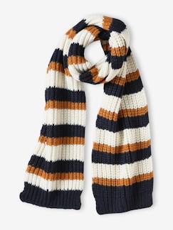 Gestreepte jongenssjaal - vertbaudet enfant Jongens-Accessoires-Muts, sjaal, handschoenen-Gestreepte jongenssjaal