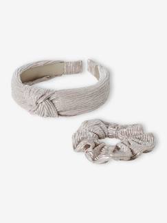 Set met feestelijke haarband en scrunchie - vertbaudet enfant Meisje-Accessoires-Set met feestelijke haarband en scrunchie