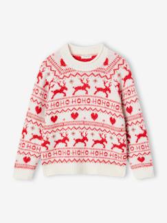 Jacquard meisjestrui in kerstthema mt glanzende draden - vertbaudet enfant Meisje-Trui, vest, sweater-Trui-Jacquard meisjestrui in kerstthema mt glanzende draden