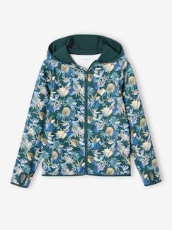 Sport sweatshirt met rits en bloemenprint in technisch materiaal - vertbaudet enfant -Sport sweatshirt met rits en bloemenprint in technisch materiaal