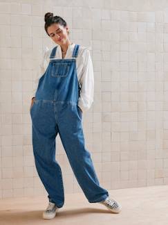 Salopette in jeans voor zwangerschap en borstvoeding - vertbaudet enfant Zwangerschapskleding-Salopet, jumpsuit-Salopette in jeans voor zwangerschap en borstvoeding