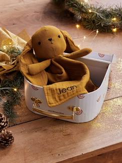 Knuffel van katoengaas met koffertje - vertbaudet enfant Speelgoed-Eerste levensjaren-Knuffels en knuffeldoekjes-Knuffel van katoengaas met koffertje