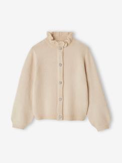 Mädchen Cardigan mit Kragen und Strassknöpfen - vertbaudet enfant -Mädchen Cardigan mit Kragen und Strassknöpfen