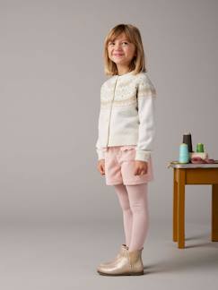 Fluwelen meisjesshort met zakken met festons - vertbaudet enfant Meisje-Short-Fluwelen meisjesshort met zakken met festons