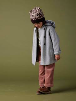 Capuchonjas van wollen stof met flaneleffect meisjes - vertbaudet enfant -Capuchonjas van wollen stof met flaneleffect meisjes