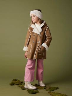 Mantel met capuchon van wol voor meisjes - vertbaudet enfant -Mantel met capuchon van wol voor meisjes