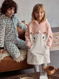 Eenhoornbadjas met ruitjesprint en capuchon meisjes - vertbaudet enfant Meisje-Pyjama, surpyjama-Eenhoornbadjas met ruitjesprint en capuchon meisjes