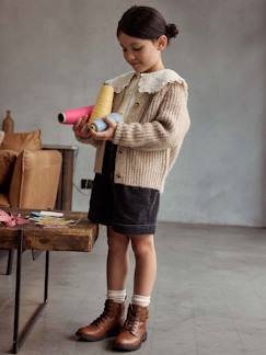 Fluwelen short met elastische tailleband - vertbaudet enfant Meisje-Short-Fluwelen short met elastische tailleband