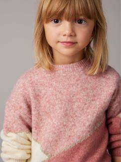 Meisjestrui met colorblock - vertbaudet enfant Meisje-Trui, vest, sweater-Trui-Meisjestrui met colorblock