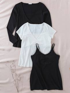 3-delige zwangerschaps- en borstvoedingsset met shirt en onderhemdje - vertbaudet enfant Zwangerschapskleding-T-shirt-3-delige zwangerschaps- en borstvoedingsset met shirt en onderhemdje