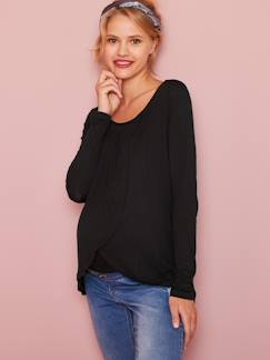 Gekruist T-shirt voor zwangerschap en borstvoeding - vertbaudet enfant Zwangerschapskleding-T-shirt-Gekruist T-shirt voor zwangerschap en borstvoeding