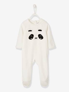 Fluwelen pyjamapakje met drukknoopsluiting op de rug ivoor kopen?