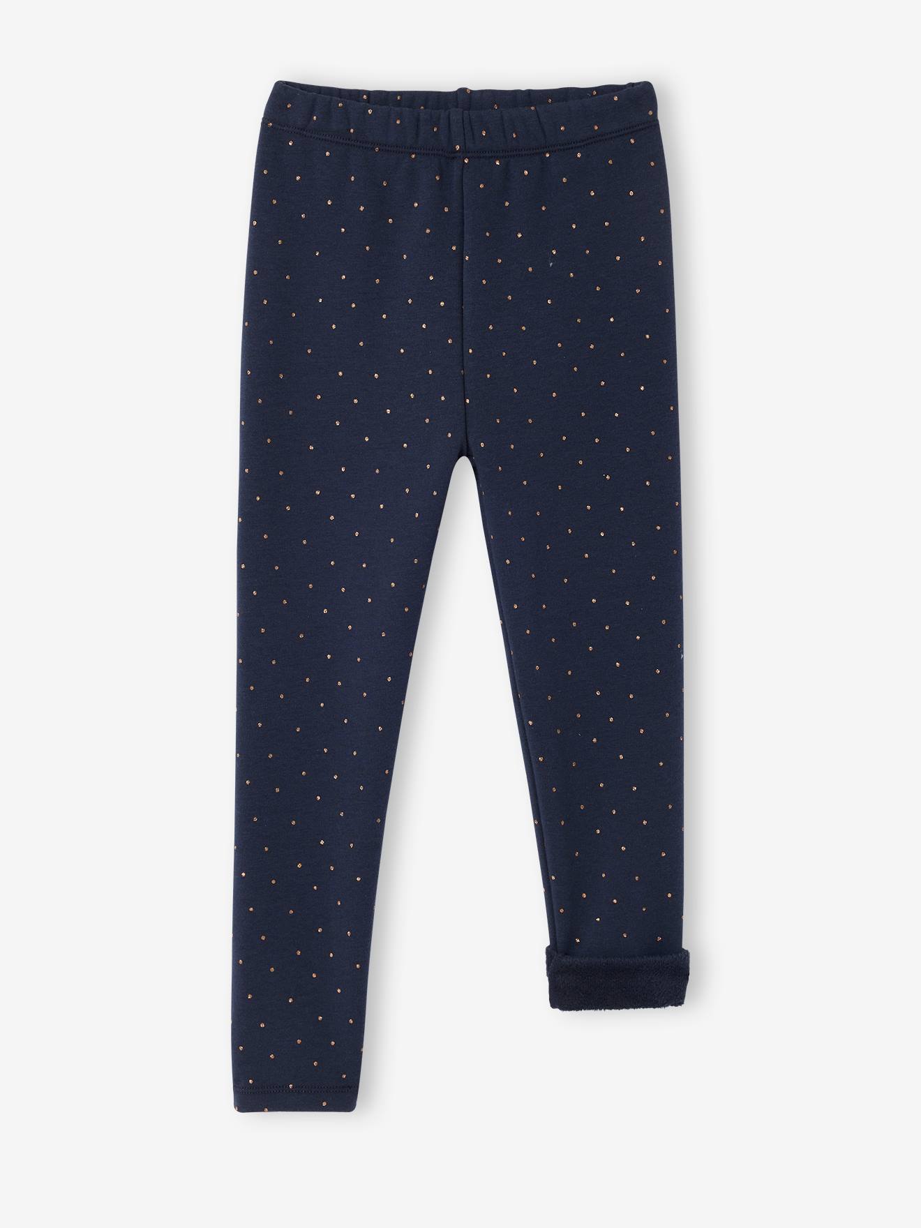 Meisjeslegging met fleecevoering inktblauw afbeelding