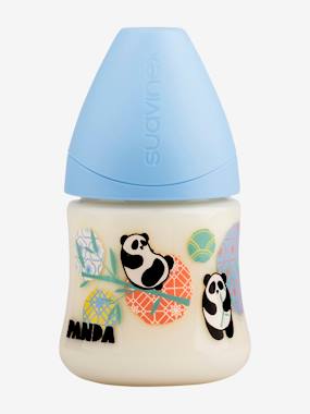Zuigfles met fysiologische speen van silicone 150 ml SUAVINEX panda blauw