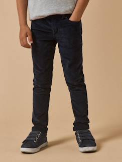 Jongens-Slim fit broek in fluweel / velours voor jongens CYRILLUS