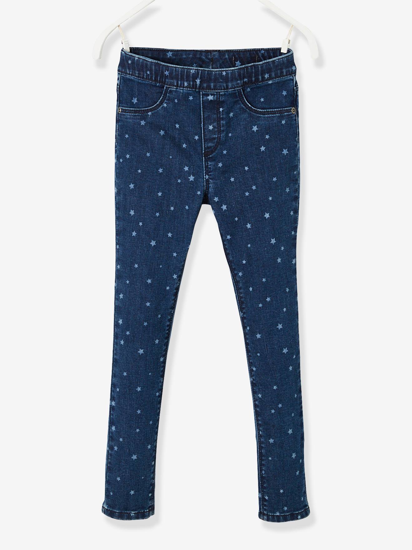 Tregging meisjes van denim met print onbewerkt denim