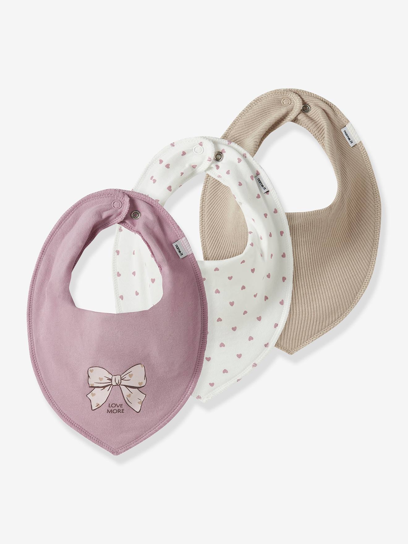 Set van 3 bandanas/slabbetjes NBFYVETTE babymeisje NAME IT lila