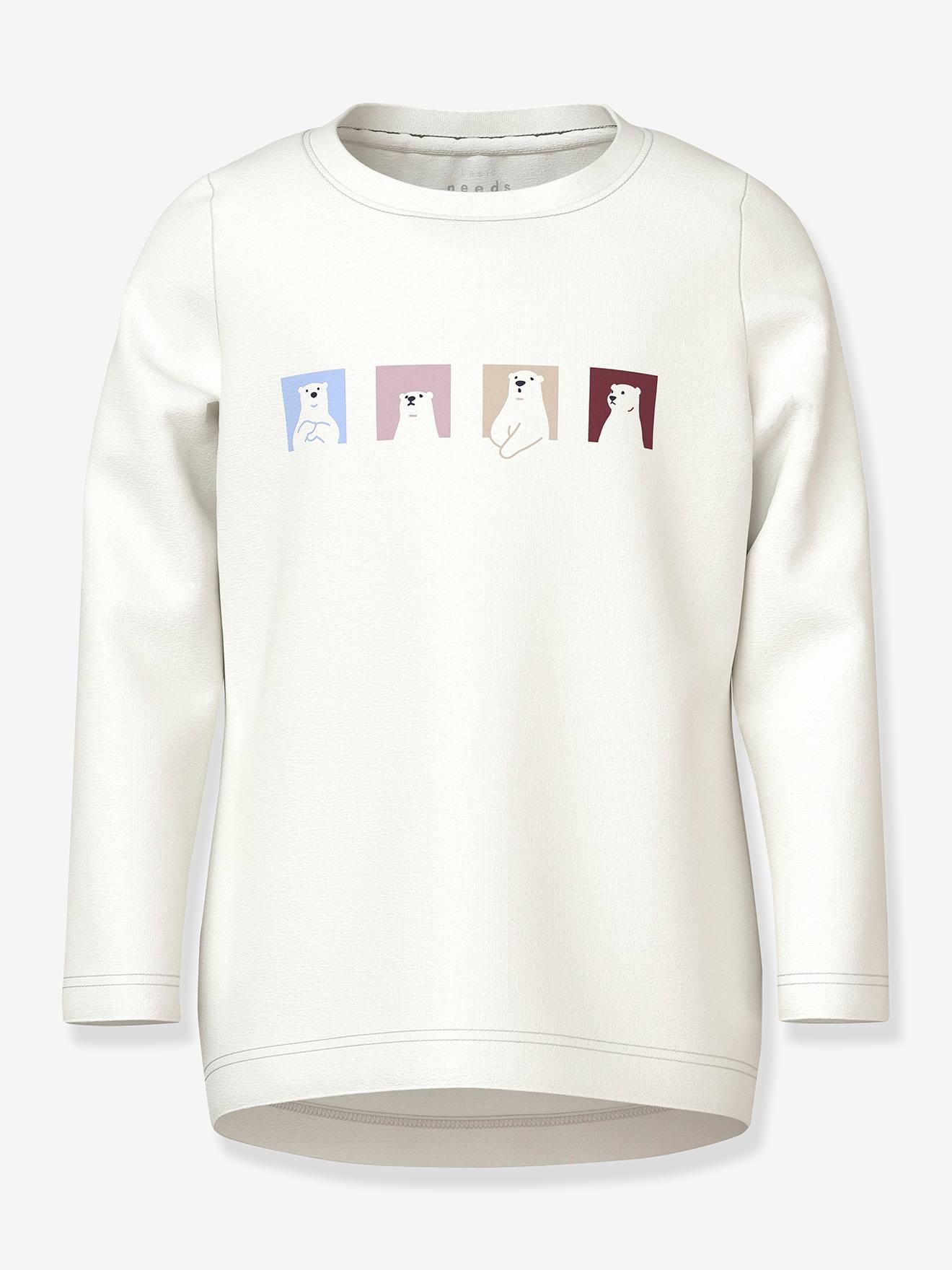 T-shirt met lange mouwen NMFVIX meisje NAME IT ecru