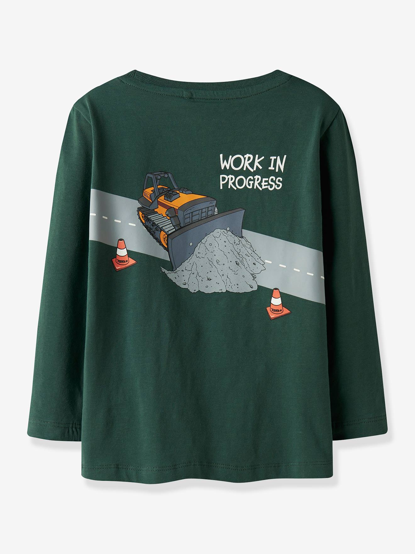 T-shirt met lange mouwen met bouwplaatsmotief NMMOFEK jongen NAME IT dennen