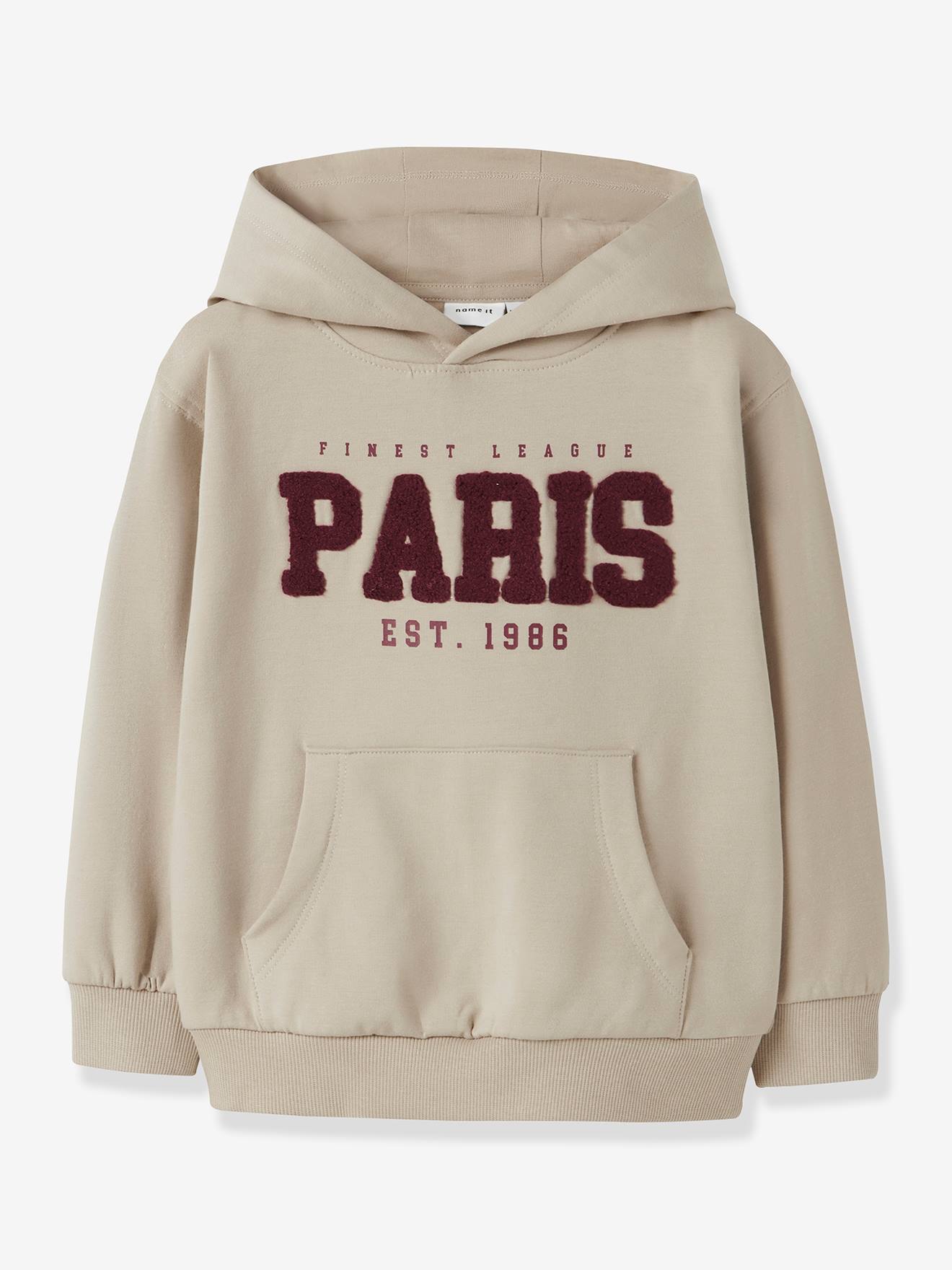 Sweater met capuchon NMMRIVAN jongen NAME IT beige