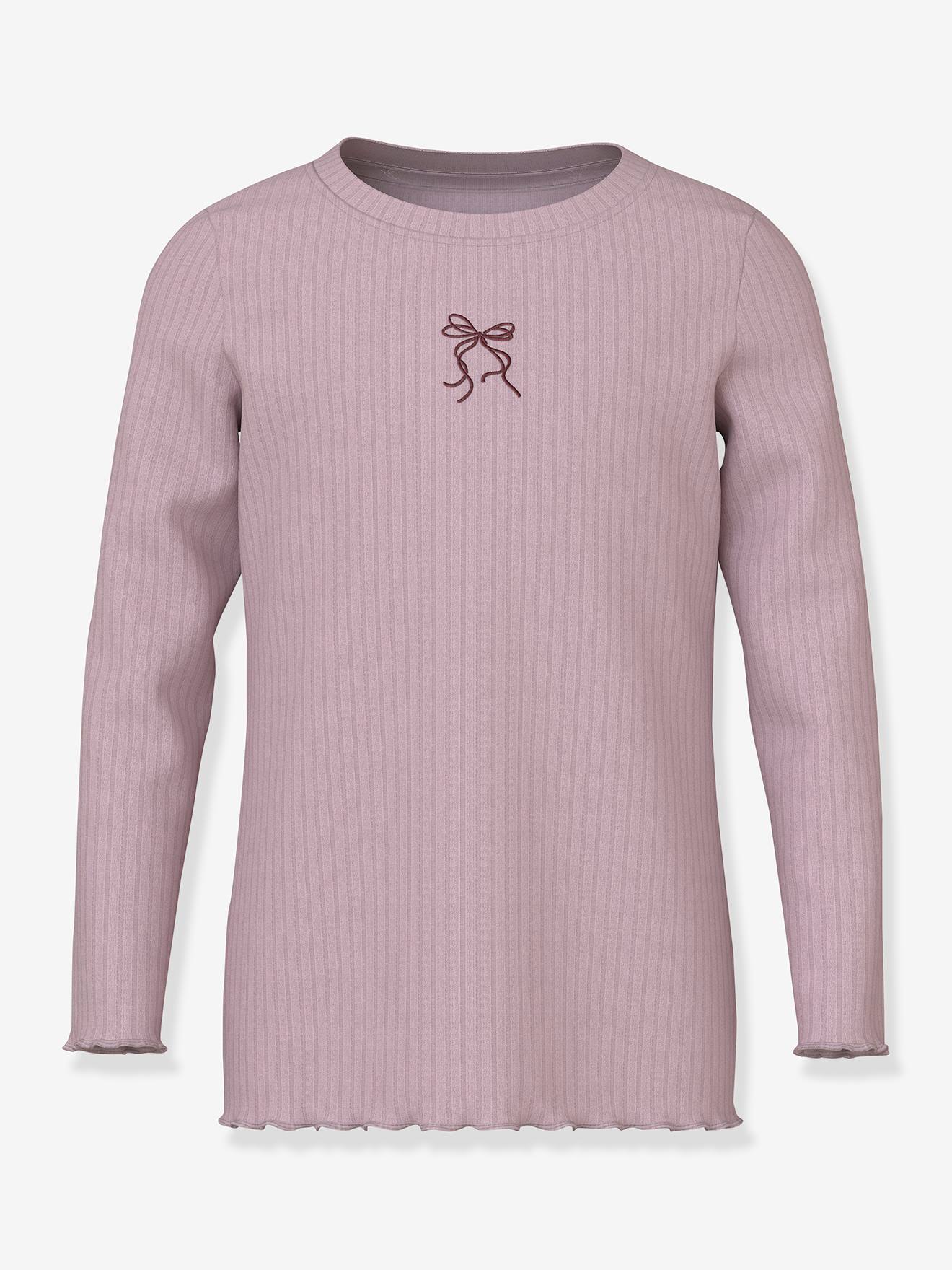 T-shirt met lange mouwen met glitterende harten NMFVEMMA meisje NAME IT Slim-Fit lila