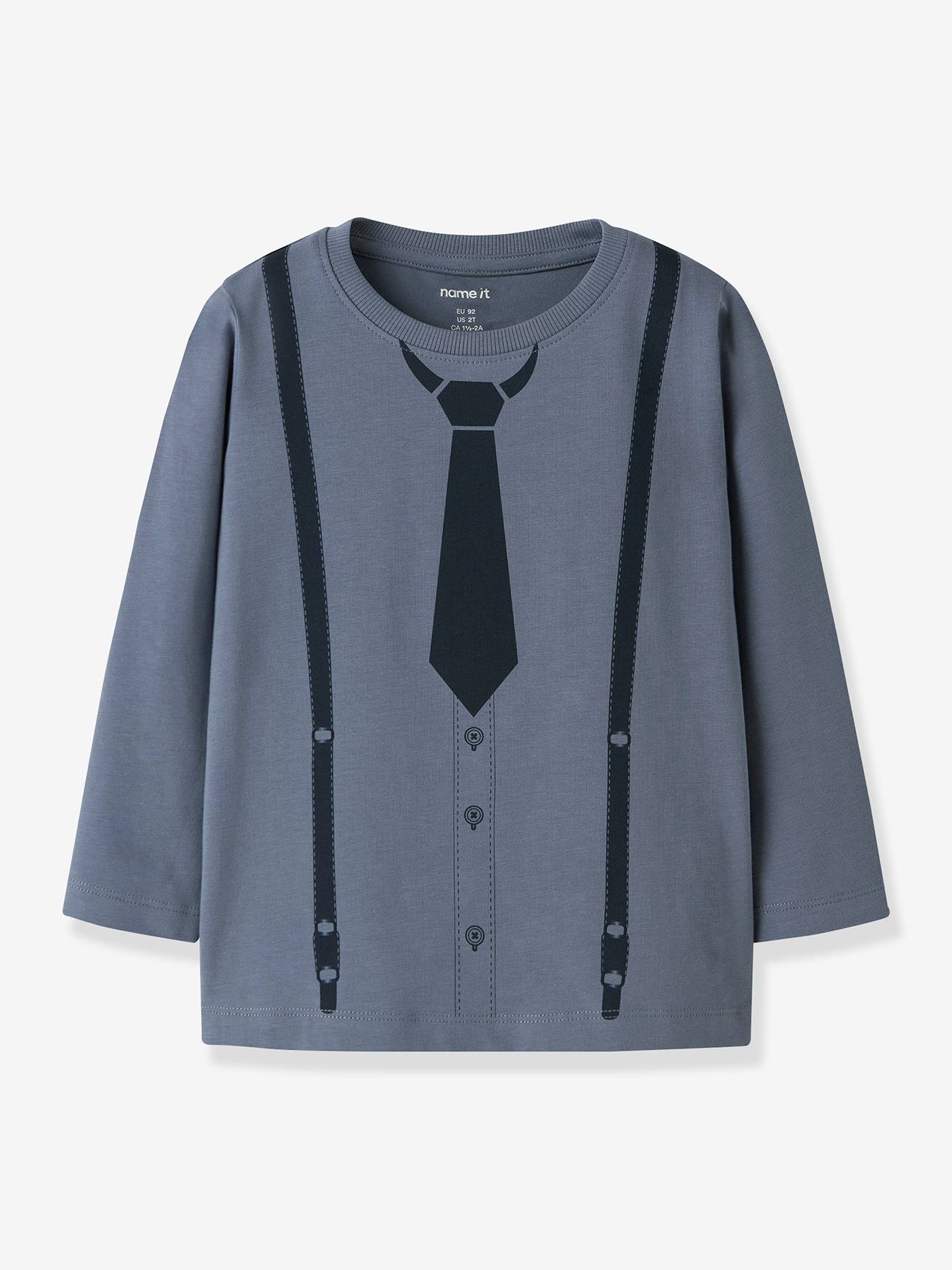 NMMRYDER t-shirt met lange mouwen voor jongens NAME IT Boxy-Fit grijsblauw