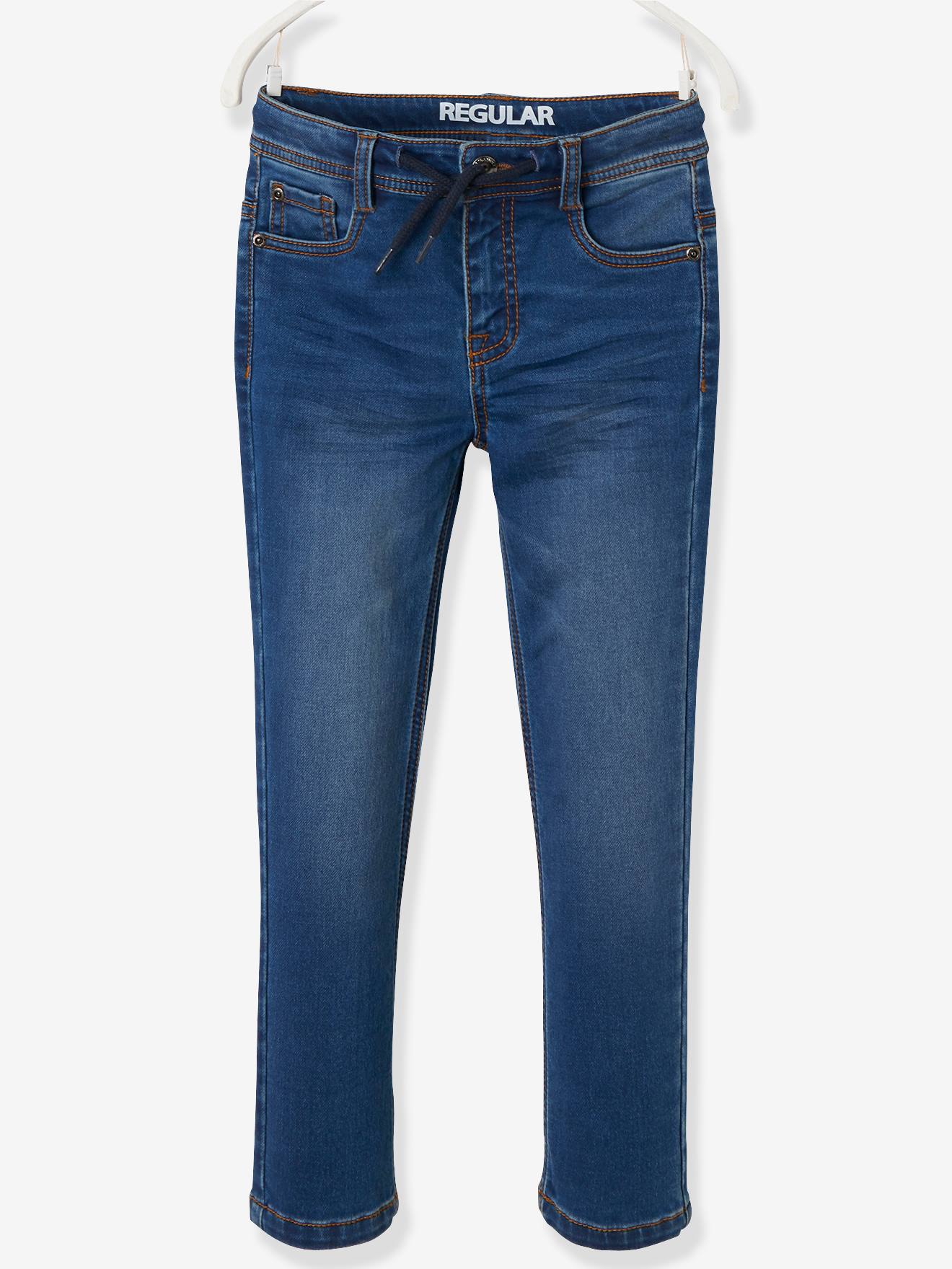 Fleecebroek jongens denim look stone