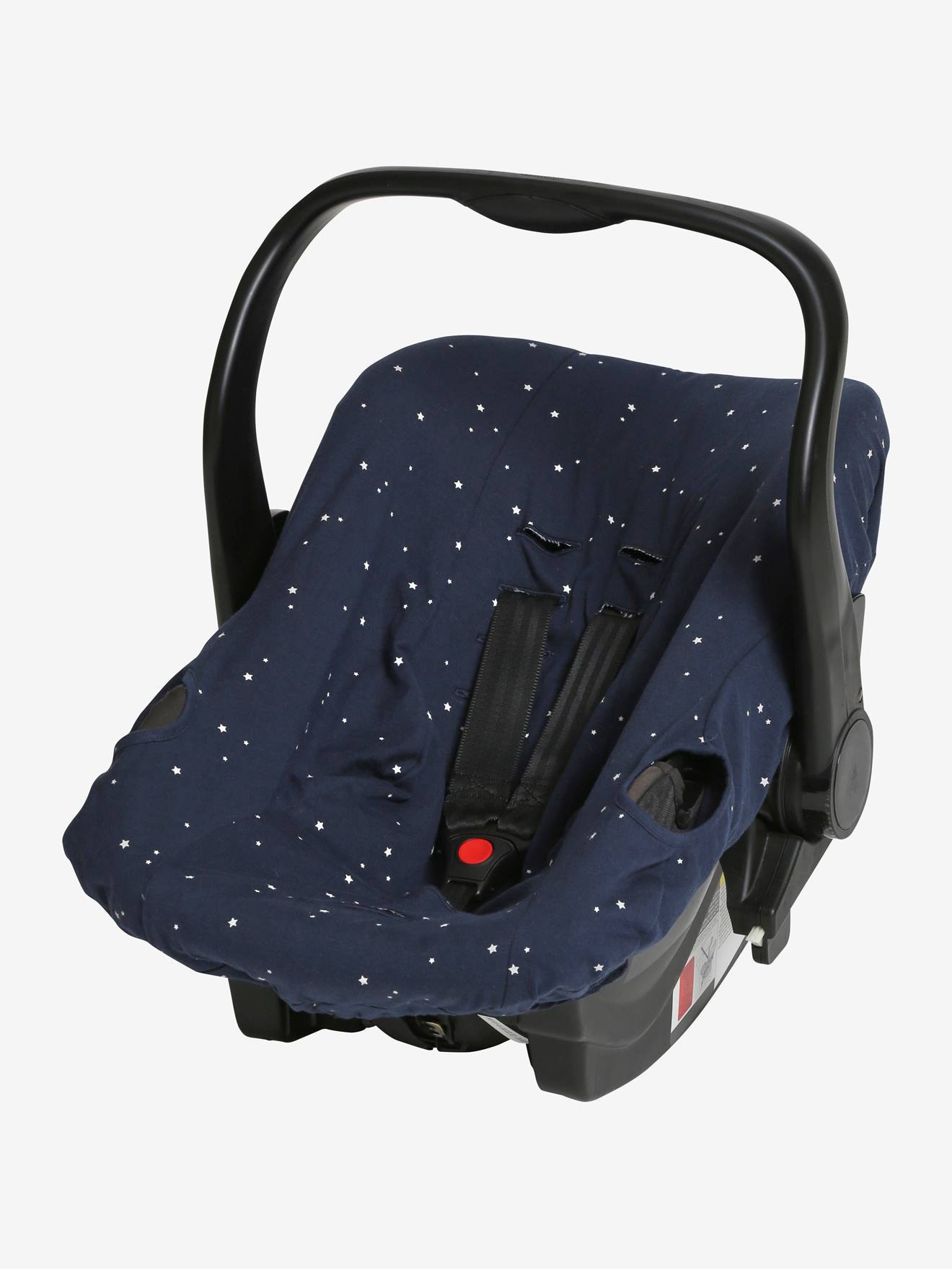 Elastische hoes voor kinderzitjes van Groep 0+ marine met sterrenprint afbeelding