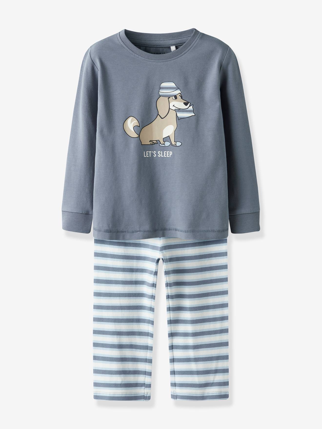 Jongenspyjama NMMRAMEL NAME IT Boxy-Fit grijsblauw