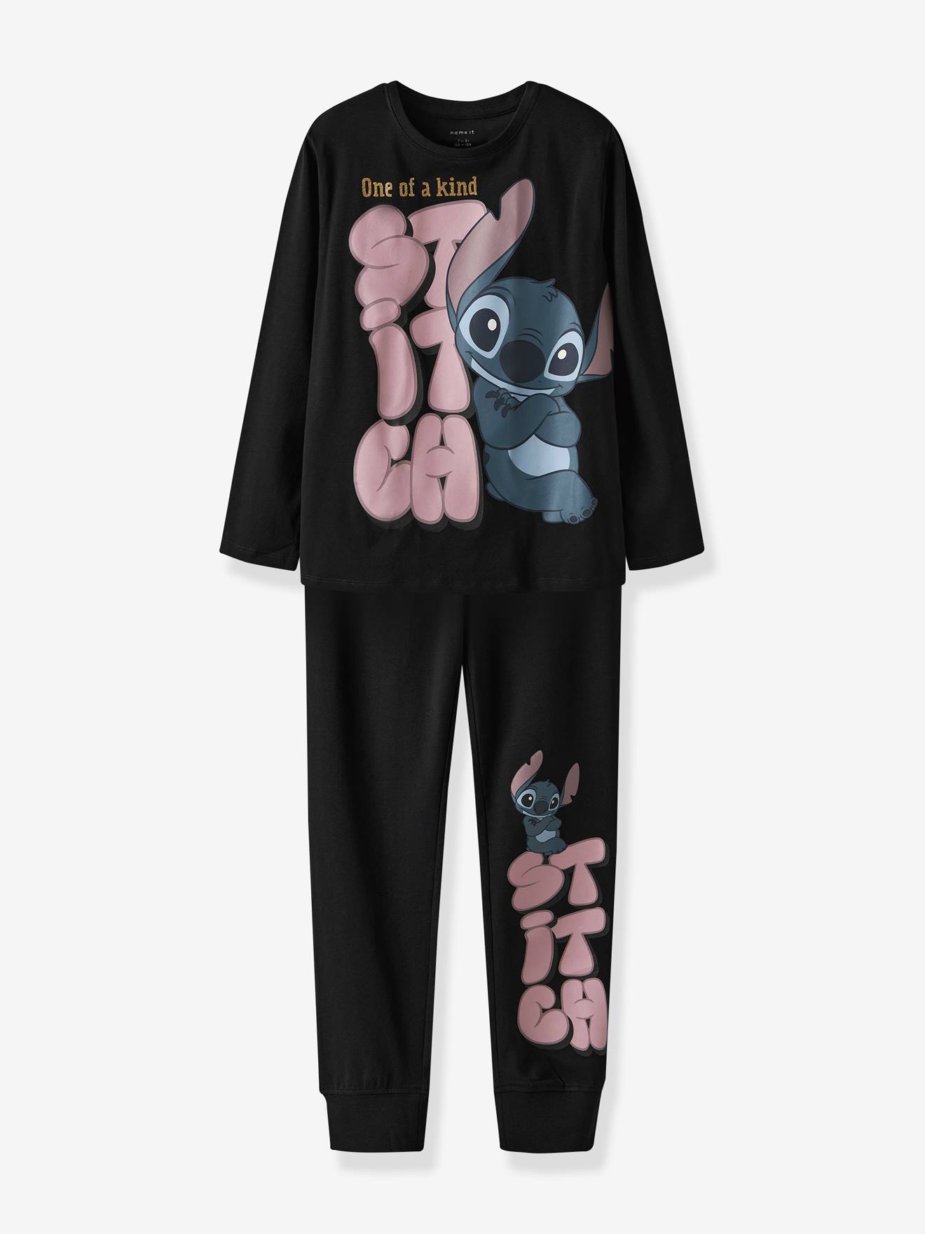 NAME IT NKFOLINA Stitch meisjespyjama zwart