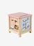 Grote houten activiteitenkubus Beige LOVELY FARM+blauw+roze+rozen+Tanzania - vertbaudet enfant 