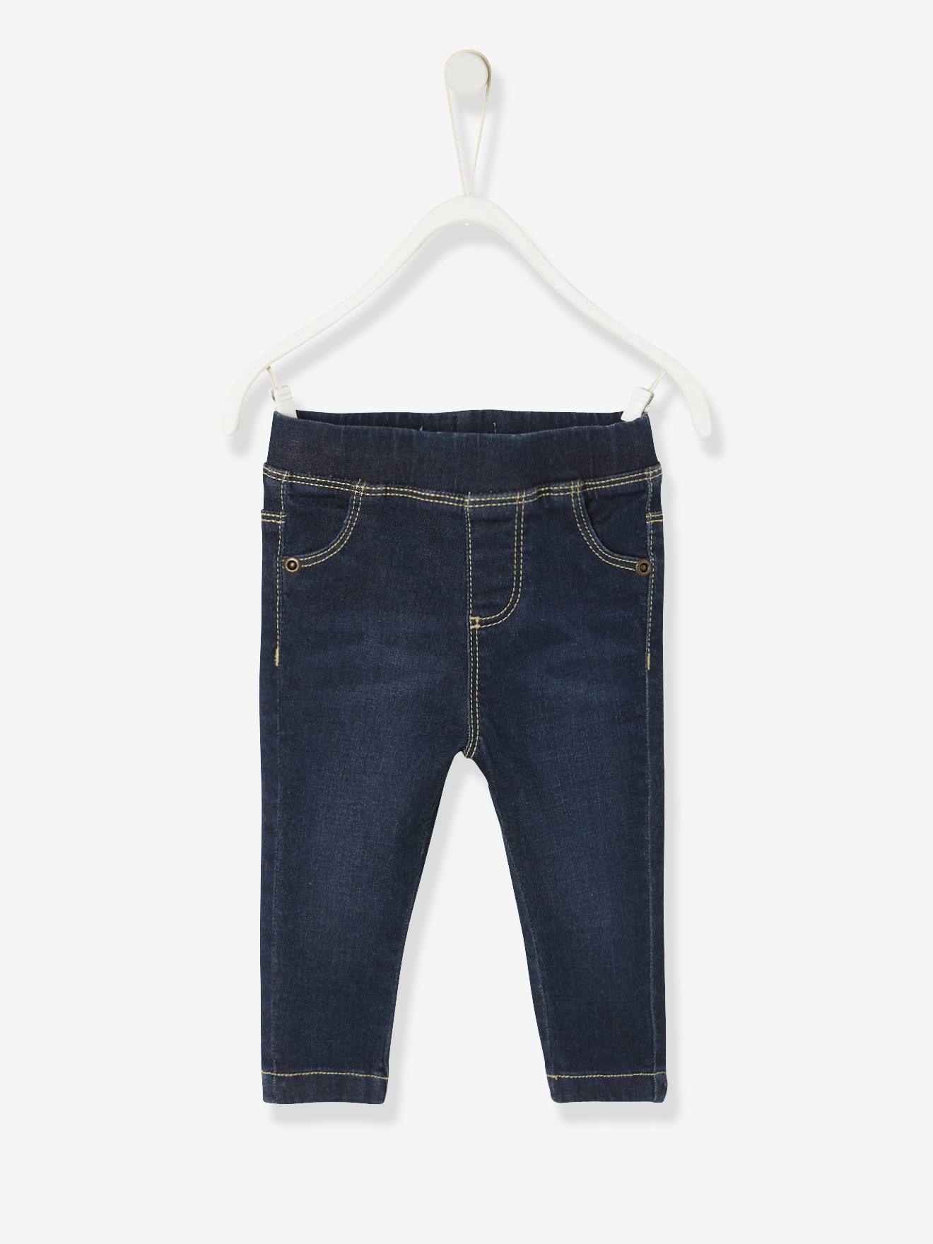 Treggig baby meisje van denim met print ruw denim