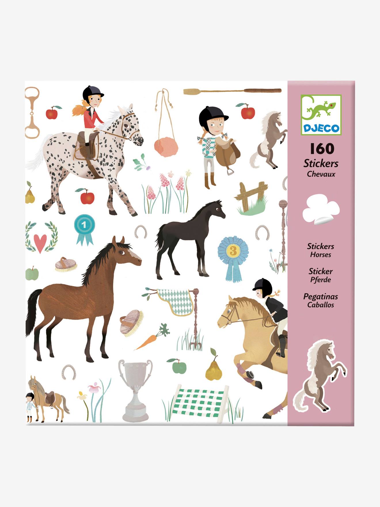 160 stickers Paarden DJECO meerdere kleuren